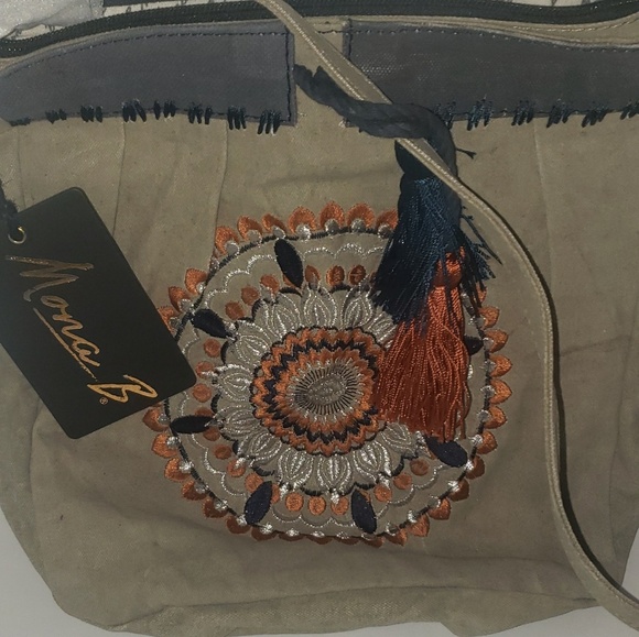 Mona B. Crossbody Bag Khaki green Orange, no longer with tag - Picture 1 of 8